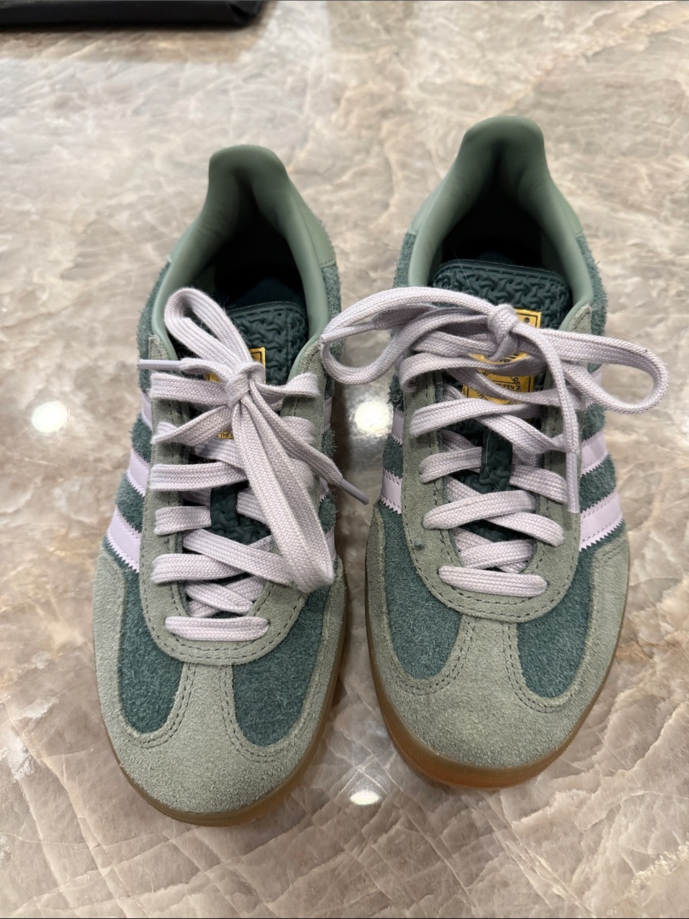Adidas Samba OG Kids 5Y Green Suede Gum Sole Sneakers